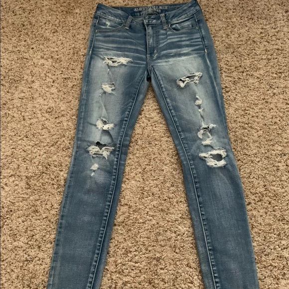 American Eagle Distressed Jeggings size 4short - Picture 1 of 4
